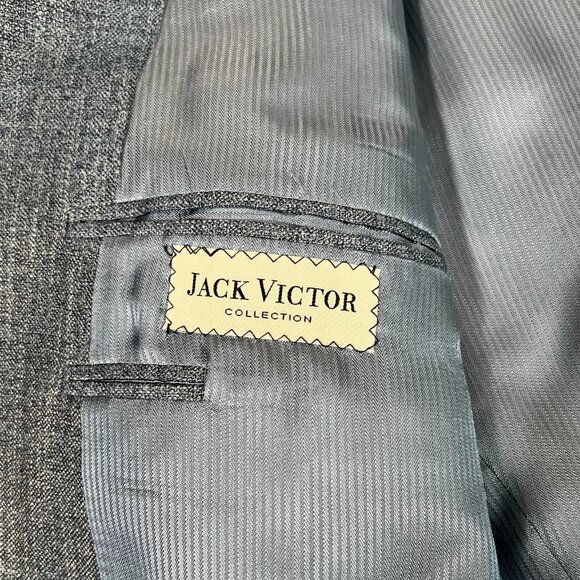 Jack Victor Valtuwood SPJ Mens Gray Single Breasted Two Button Blazer Size 44 L - Picture 11 of 16